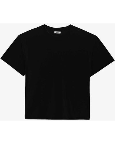 Sandro Relaxed-fit Short-sleeve Cotton T-shirt X - Black