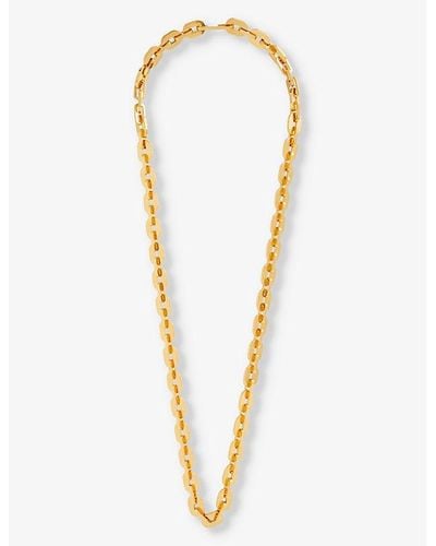 Jil Sander Engraved-branding -tone Brass Necklace - Metallic
