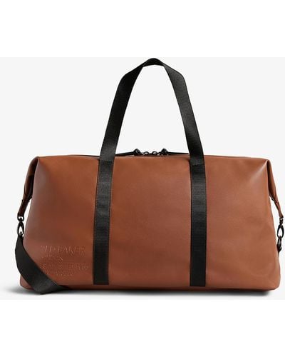 TED BAKER GANSU LEATHER HOLDALL DUFFLE WEEKEND TRAVEL BAG - Fidelity Store