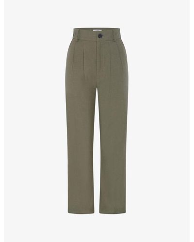 OMNES Cinnamon High-rise Relaxed-fit Stretch-woven Pants - Green