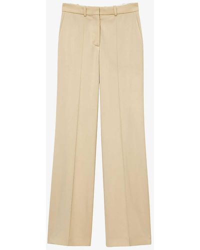 JOSEPH Morissey Pressed-creased Straight-leg Mid-rise Stretch Wool Trousers - Natural