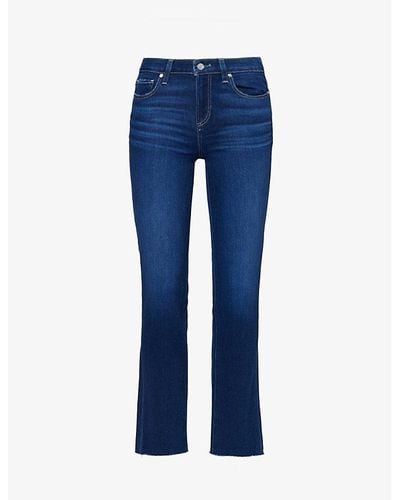 PAIGE Amber Straight-leg Mid-rise Stretch-denim Blend Jeans - Blue