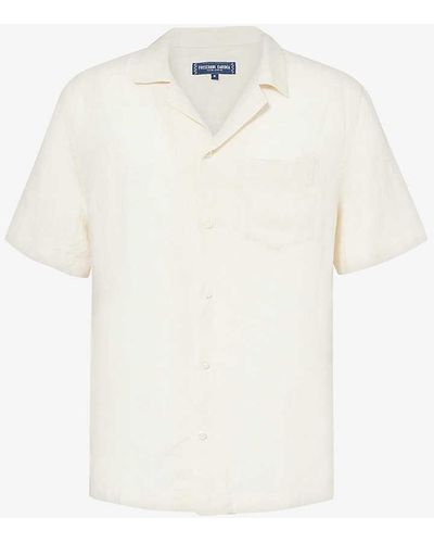 Frescobol Carioca Angelo Patch-pocket Relaxed-fit Linen Shirt - White