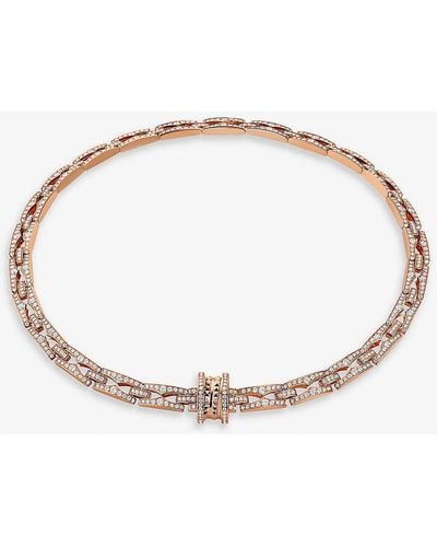 BVLGARI B.zero1 18ct Rose-gold And 7.19ct Brilliant-cut Diamond Pendant Necklace - Natural