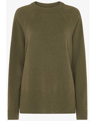 Whistles Ultimate Relaxed-fit Cashmere Jumper - Green