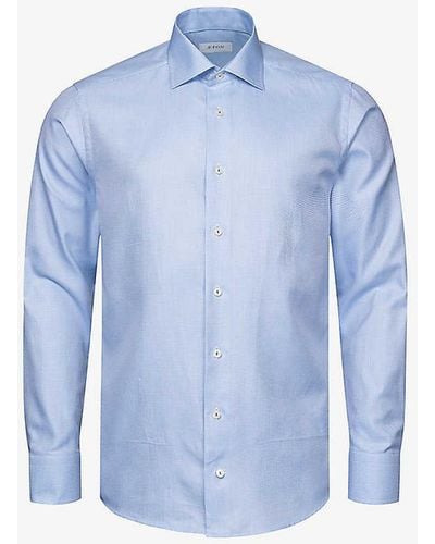 Eton Signature Twill Contemporary-fit Cotton Shirt - Blue