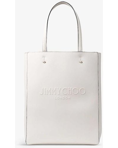 Jimmy Choo Lenny Leather Tote Bag - White