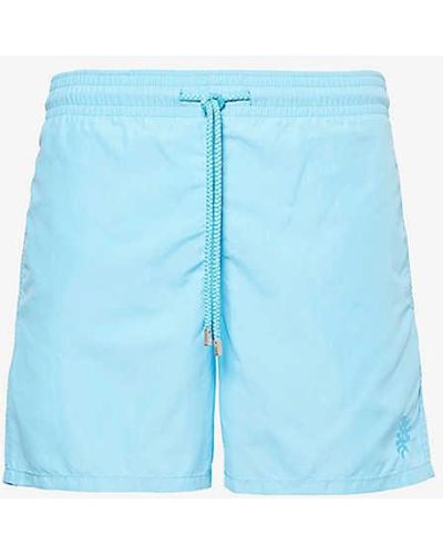 Vilebrequin Moorea Logo-embroidered Recycled-polyamide Swim Shorts - Blue