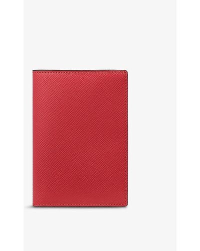 Smythson Panama Cross-grain Leather Passport Cover - Red