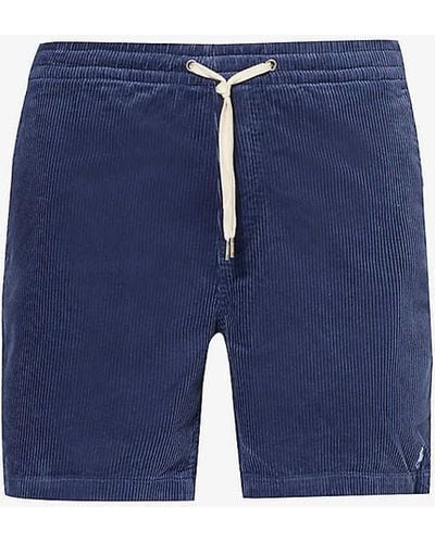 Polo Ralph Lauren Brand-embroidered Drawstring Corduroy Shorts - Blue