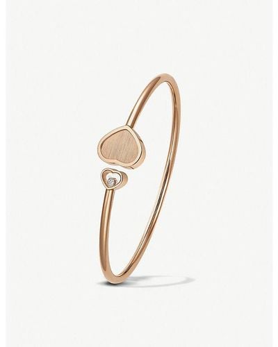 Chopard X 007 Happy Hearts Golden Hearts 18ct Rose-gold And 0.19ct White-diamond Bangle - Metallic