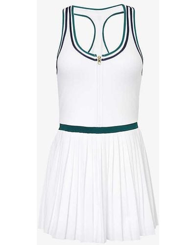 Varley Jane Scoop-neck Recycled-polyester Blend Mini Dress - White