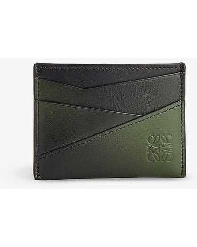 Loewe Puzzle Edge Brand-debossed Leather Card Holder - Black