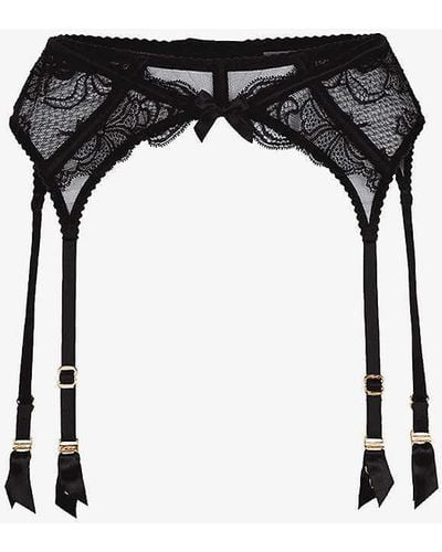 Agent Provocateur Rozlyn High-rise Lace Suspenders X - Black