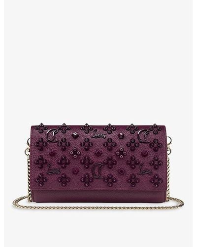Christian Louboutin Paloma Leather Wallet-on-chain - Purple