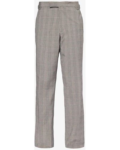 Vivienne Westwood Sang Straight-leg High-rise Stretch-cotton Trousers - Grey