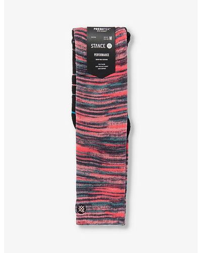 Stance Brand-embroidered Stripe-pattern Knitted Socks