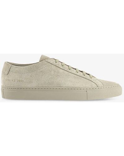 Common Projects Achilles Low Number-print Suede Low-top Trainers - Multicolour