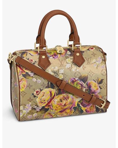 Louis Vuitton Speedy Bandouliere 25 Floral-print Coated Canvas Top-handle Bag - Brown