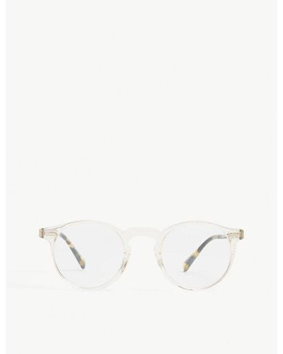 Oliver Peoples Gregory Peck Round-frame Optical Glasses - Natural