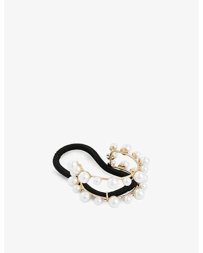 Lelet Pearl-embellished -tone Stainless-steel Hair Tie - White