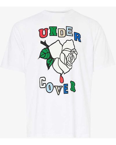 Undercover Graphic-print Crewneck Cotton-jersey T-shirt - White