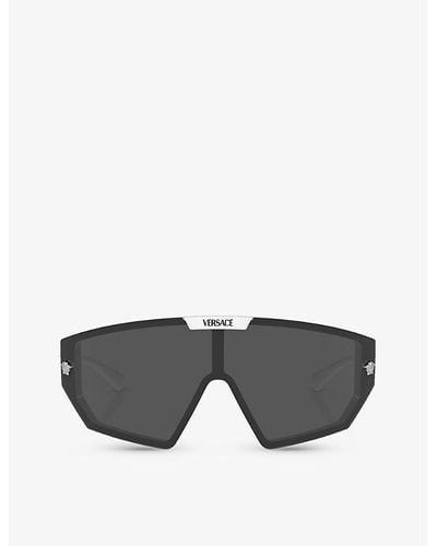 Versace Ve4461 Irregular-frame Acetate Sunglasses - Grey