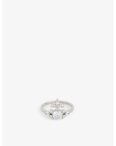 Vivienne Westwood Colette Platinum-plated Sterling-silver And Cubic Zirconia Ring X - White