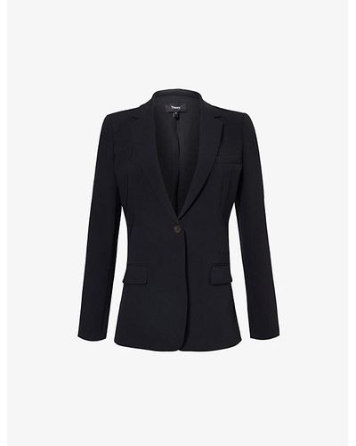 Theory Staple Single-breasted Woven Blazer - Blue