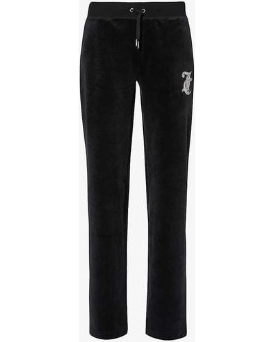 BLACK CLASSIC VELOUR CUFFED JOGGER – Juicy Couture UK