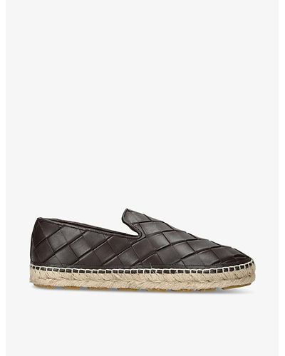 Bottega Veneta Jack Intrecciato Leather Espadrilles - Black