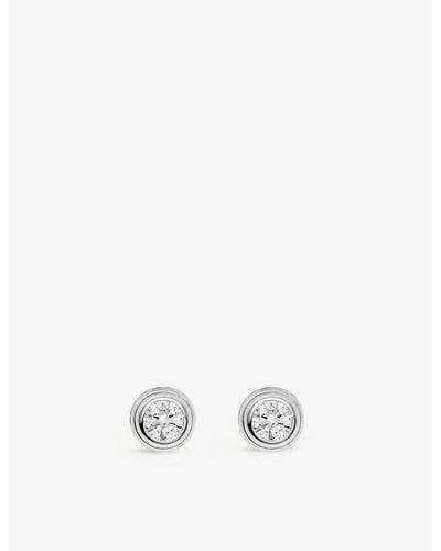 Cartier D'amour Small 18ct White-gold And 0.09ct Brilliant-cut Diamond Stud Earrings