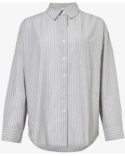 Skin Serena Striped Organic-cotton Shirt - Grey