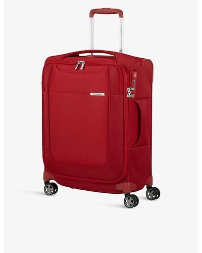 Samsonite Spinner Soft-shell 4 Wheel Branded Woven Cabin Suitcase - Red