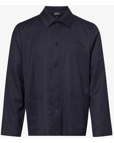 A.P.C. Patch-pocket Regular-fit Wool Jacket Xx - Blue