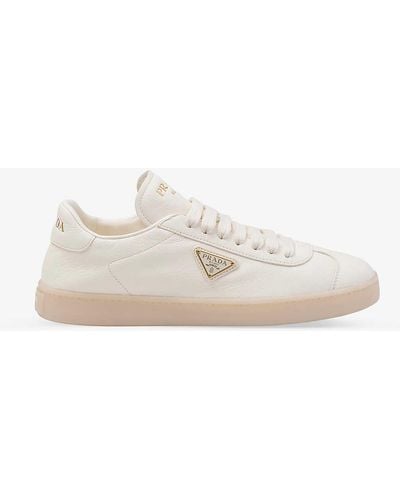 Prada Brand-patch Leather Low-top Trainers - White