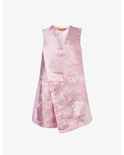 Stine Goya Tamar Metallic-thread Woven Mini Dress - Pink