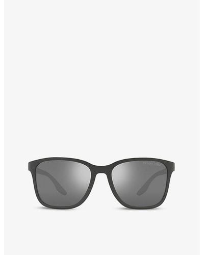 Prada Linea Rossa Ps 02ws Square-frame Acetate Sunglasses - Gray