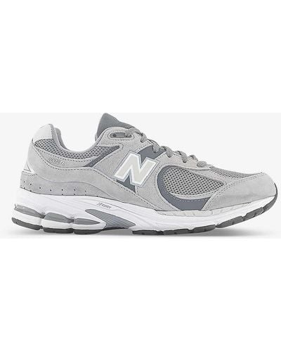 New Balance 2002 Branded Suede And Mesh Low-top Trainers - White