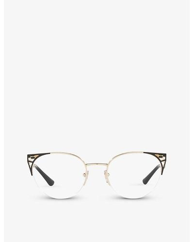 BVLGARI Bv2243 Cat-eye Steel Glasses - White