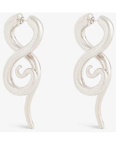 Panconesi Boa Abstract-design Rhodium-plated Copper Earrings - White