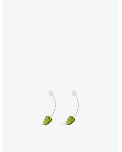 Dries Van Noten Pear-charm Brass Earrings - Green