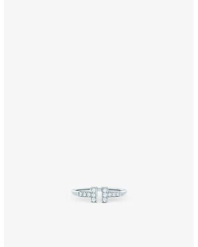Tiffany & Co. Tiffany T Wire 18ct White-gold And 0.13ct Brilliant-cut Diamond Ring