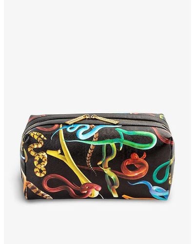 Seletti Wears Toiletpaper Snake-print Canvas Wash Bag - Multicolor