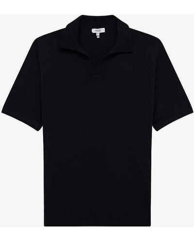 Reiss Duchie Open-collar Short-sleeve Wool Polo X - Black