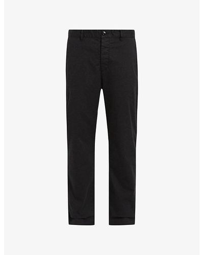 AllSaints Rhode Straight-leg Relaxed-fit Stretch Organic-cotton Trousers - Black