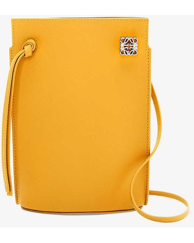 Loewe Dice Leather Shoulder Bag - Yellow