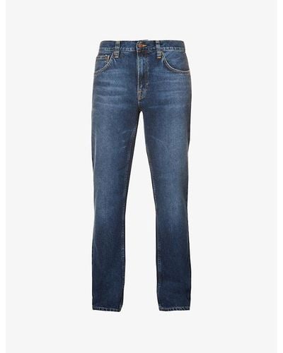 Nudie Jeans Gritty Jackson Regular-fit Straight-leg Denim Jeans - Blue