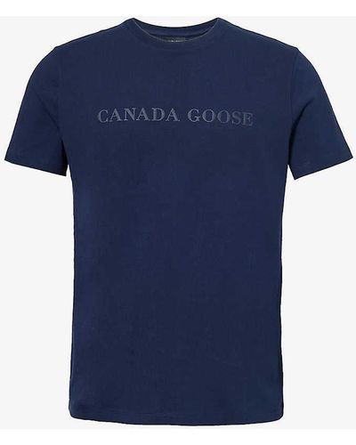 Canada Goose Emersen Logo-print Regular-fit Cotton-jersey T-shirt - Blue