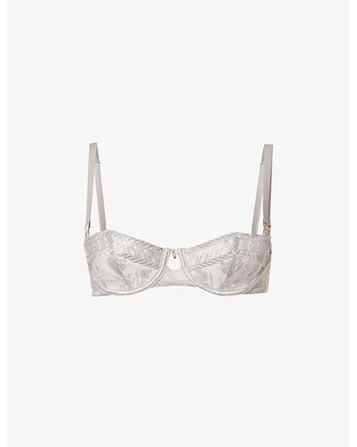 Aubade Magnetic Spell Floral-embroidered Lace Bra - White